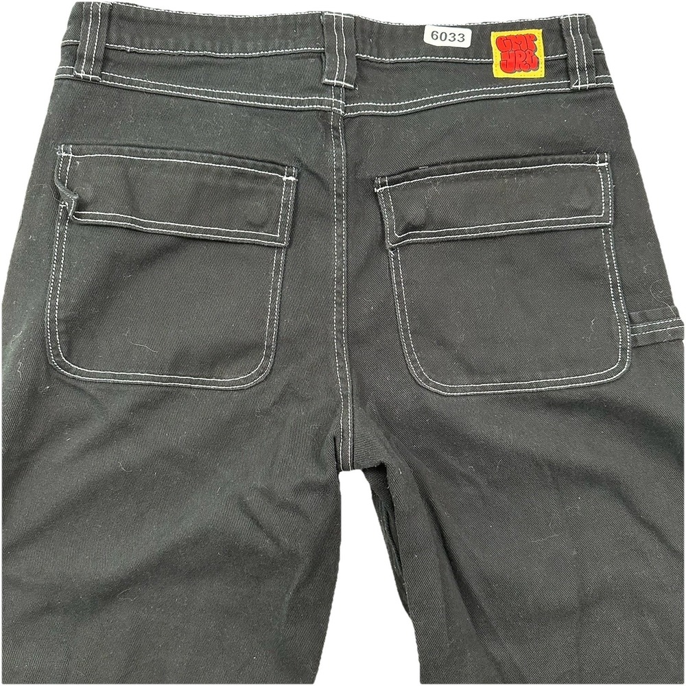 Y2K VTG Empyre Loose Relaxed Jeans 33x30 Skater Black Double Knee HipHop Dark